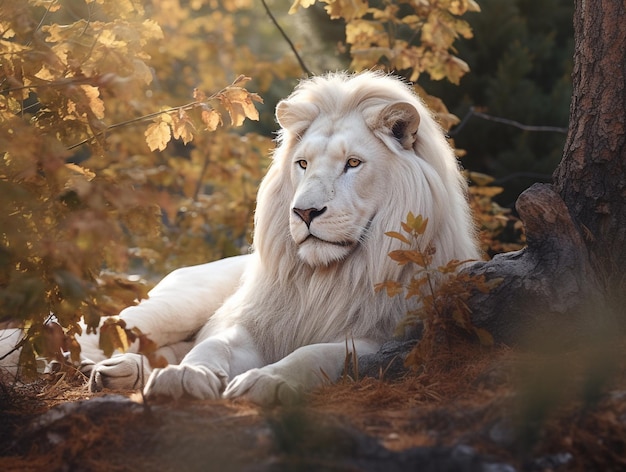 White lion in the nature