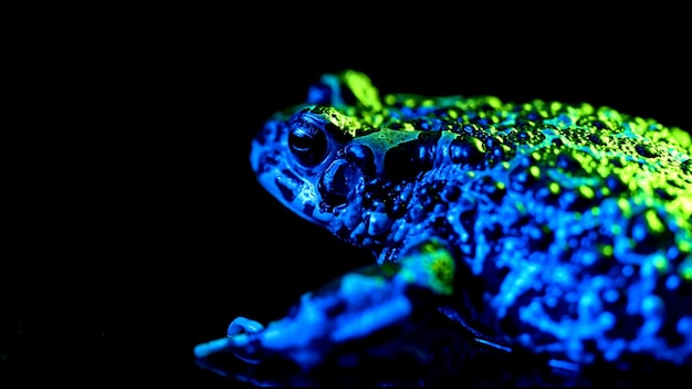 White lipped tree frog in neon