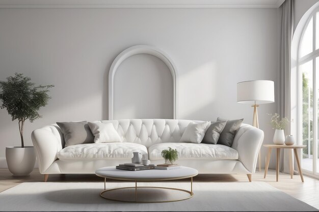 white living room armchair and sofa