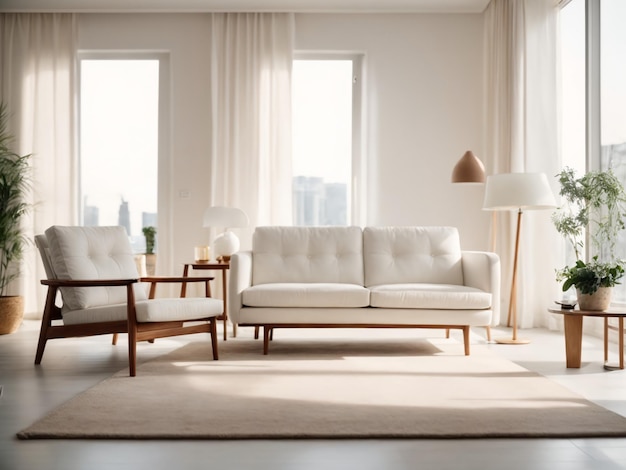 White Living Room Interior