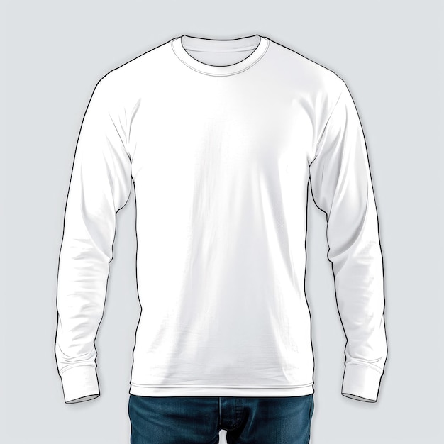 Photo white long sleeve t shirt template