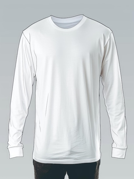 Photo white long sleeve t shirt template