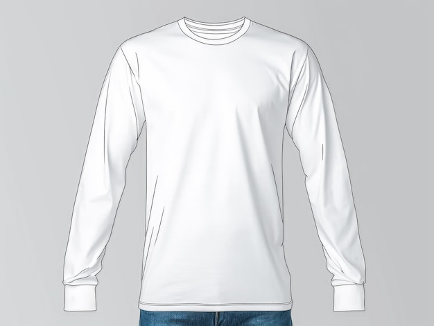 Photo white long sleeve t shirt template