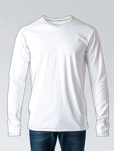 Photo white long sleeve t shirt template