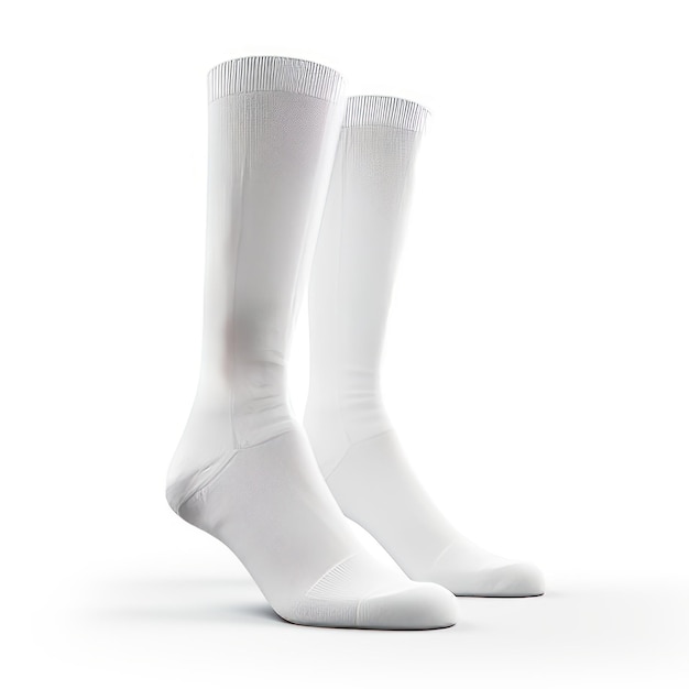 Premium Photo | White long socks on an isolated white background