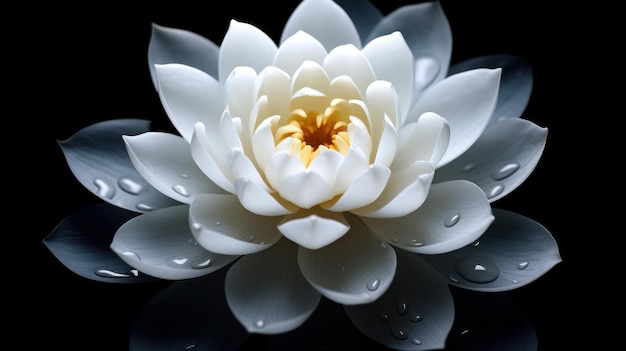 White lotus on black background