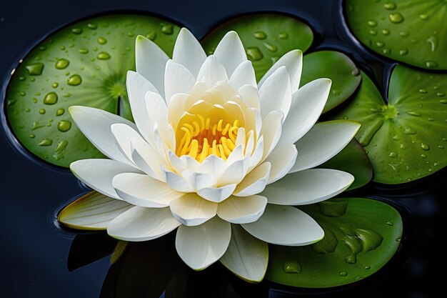 a white lotus in natural water