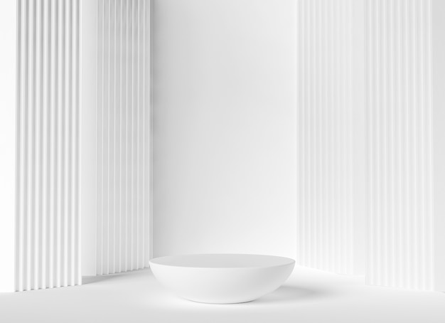 White luxury podium, pedestal to showcase product