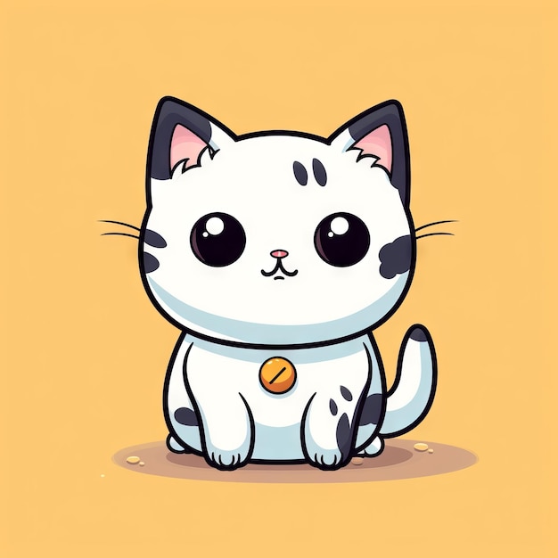 white male cat with a black spot on his left eye in Tamagotchi style v 52 Job ID 1aeae9584e104fc2a92c09523bcbd23c