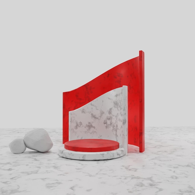 White Marble 3D Podium