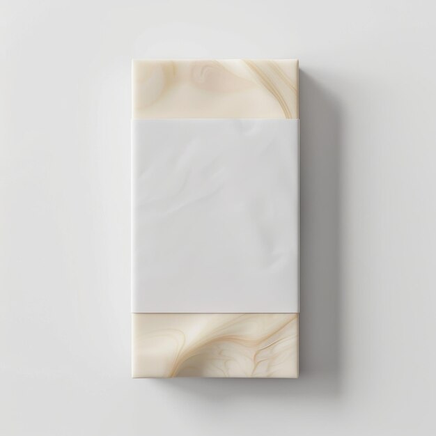 Photo white marble block on white background