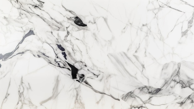 A white marble countertop with black and white marble.