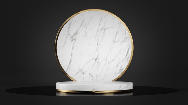 White marble pedestal for product presentation mockup 3d rendering