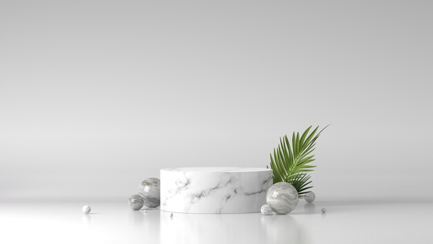 White Marble podium showcase