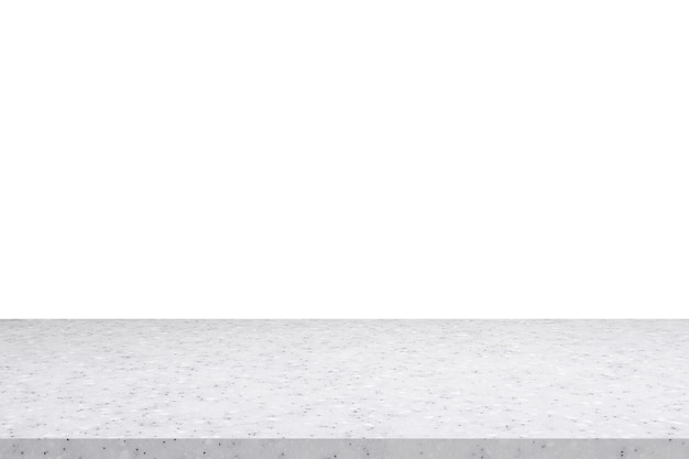 Фото Белая мраморная каменная столешница на белом фоне для отображения продукта