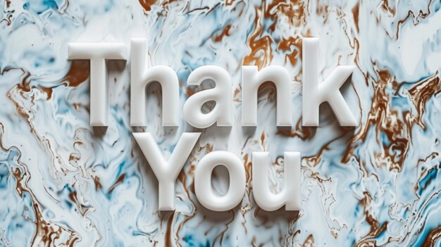 White Marble Thank you concept creative art poster