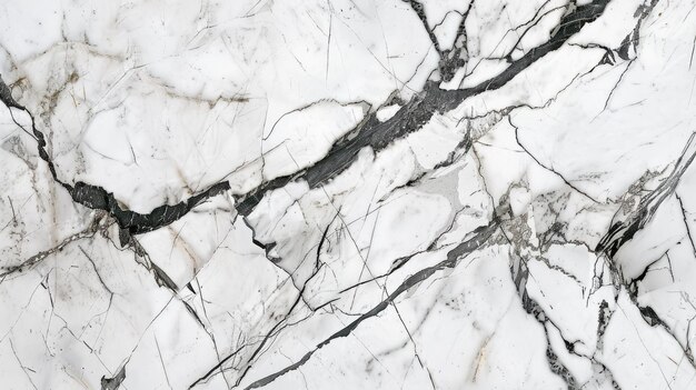 Photo a white marble with black veins and a greyish tint