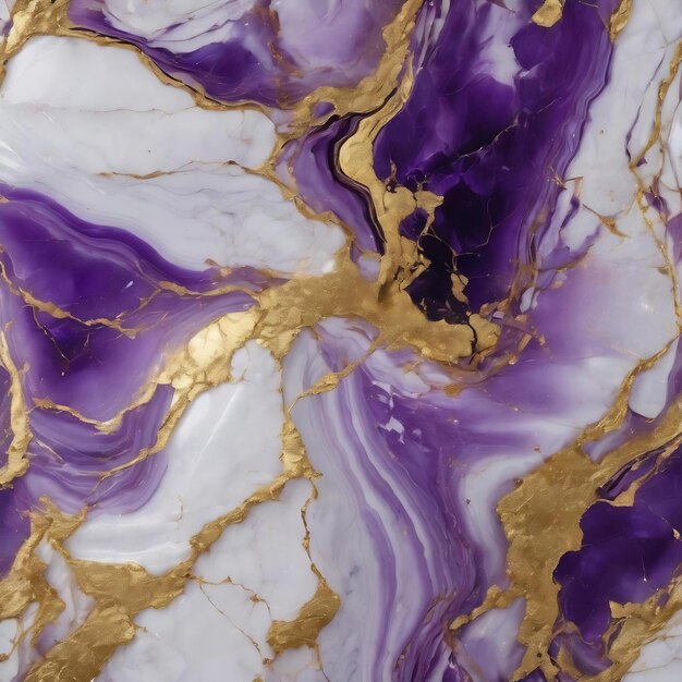 White marble with gold and violet amethyst abstract background