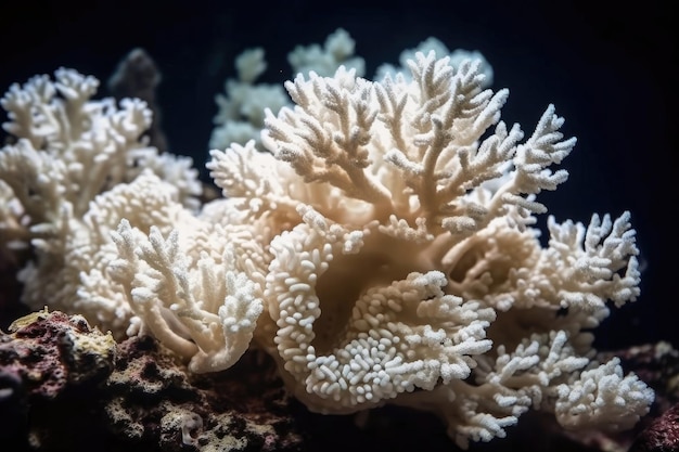 White marine corals under the sea