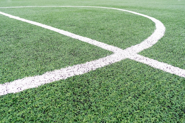 White markings on an artificial football field