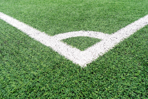 White markings on an artificial football field