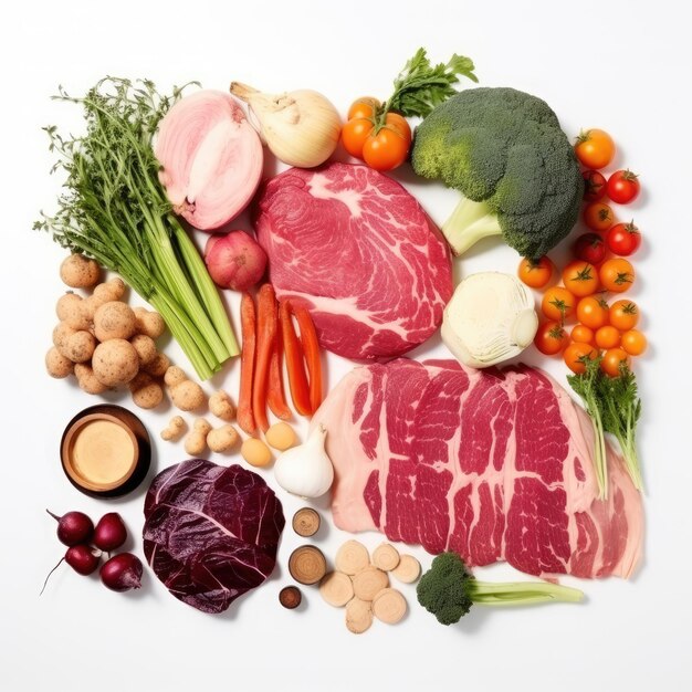 white meat food cuisine fresh arrangement healthy dinner assortment diet gourmet plate f