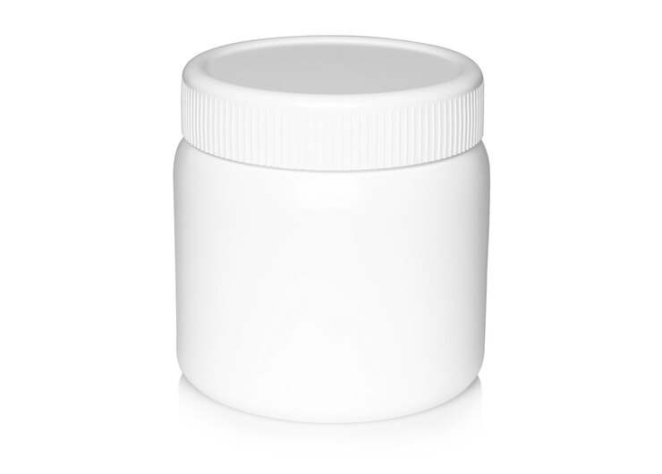 Photo white medical container on white background