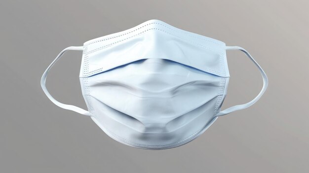 Белая медицинская маска изолирована. Маска для лица защищает от загрязненного вируса гриппа и коронавируса. Концепция здравоохранения и хирургии.