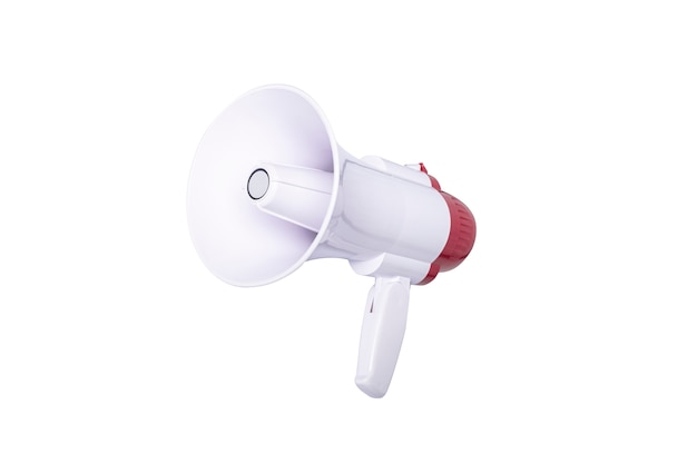 White megaphone on a white