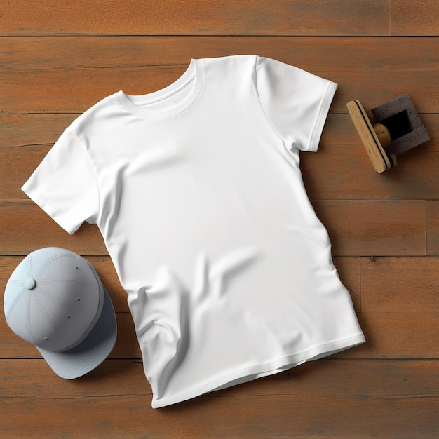 White men Tshirt front view template