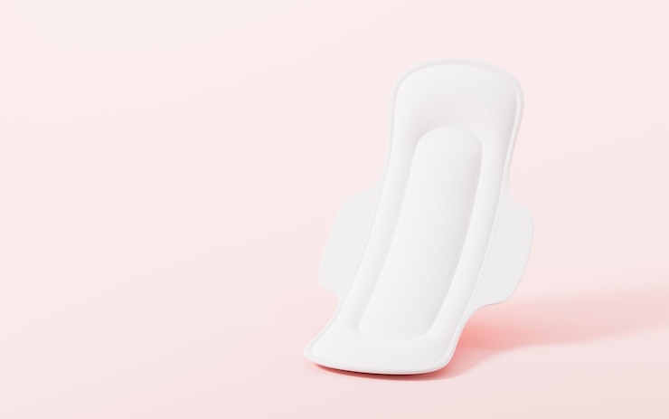 Photo white menstrual pad model 3d rendering