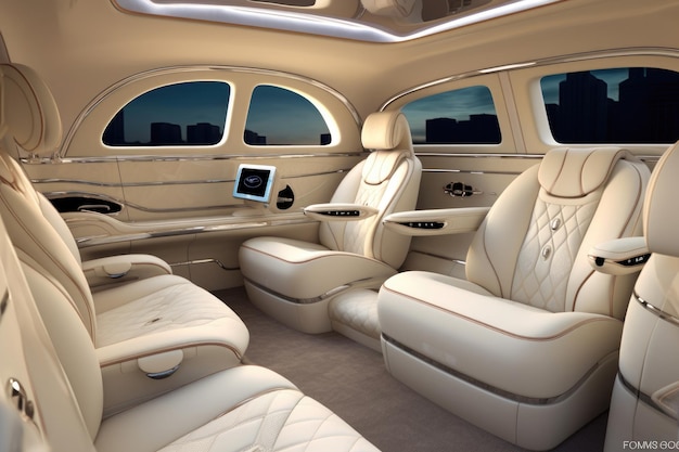 White Mercedes Benz Interior