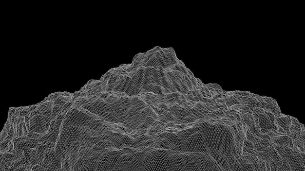 Фото Деформированная поверхность белой сетки абстрактная иллюстрация 3d рендеринг