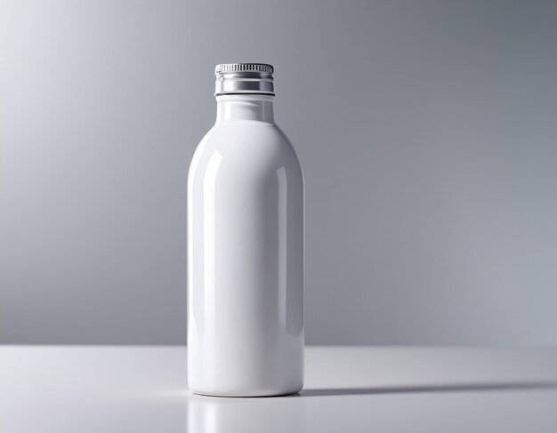 Photo white metallic bottle