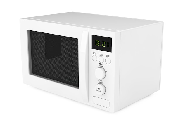 White Microwave Oven on a white background. 3d Rendering