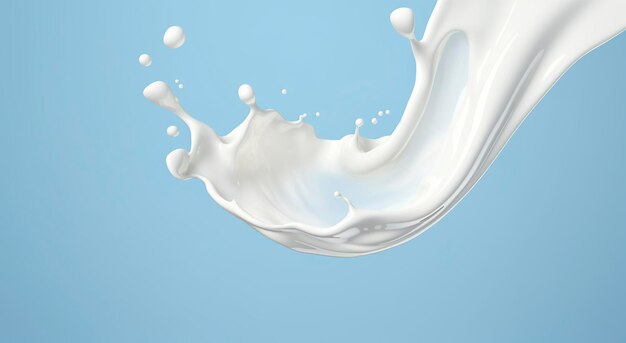 White milk splash isolated on background liquid or yogurt splash 3d illustration