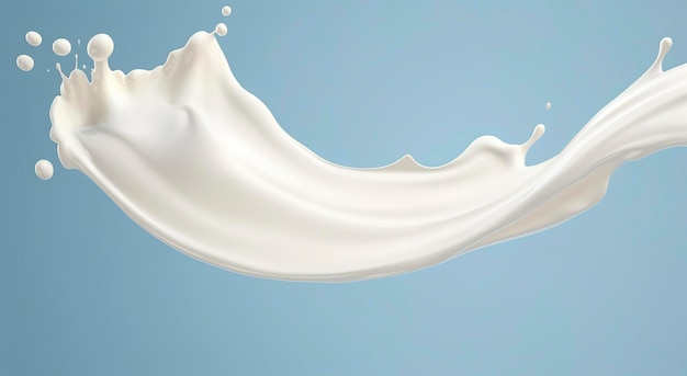 White milk splash isolated on background liquid or yogurt splash 3d illustration