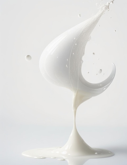 Photo white milk splash isolated