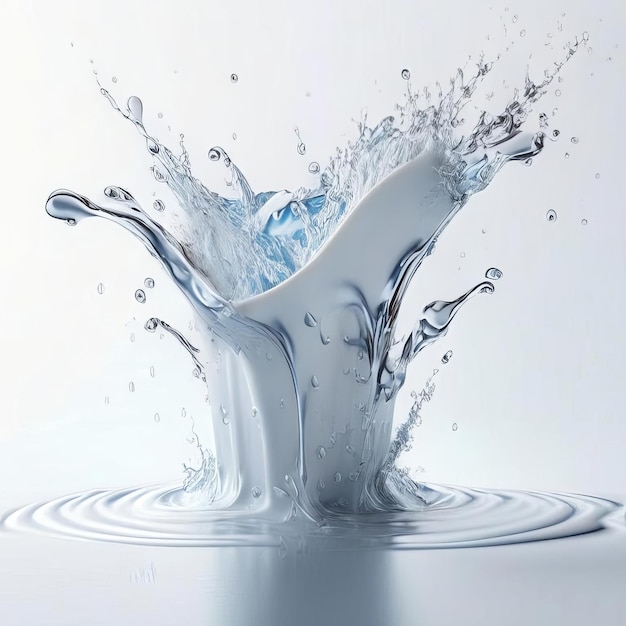 White milk splashes AI generated