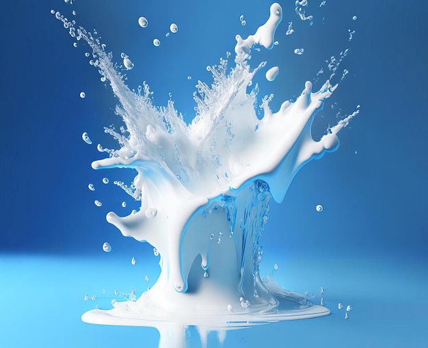 AIが生成した白いミルクの飛沫