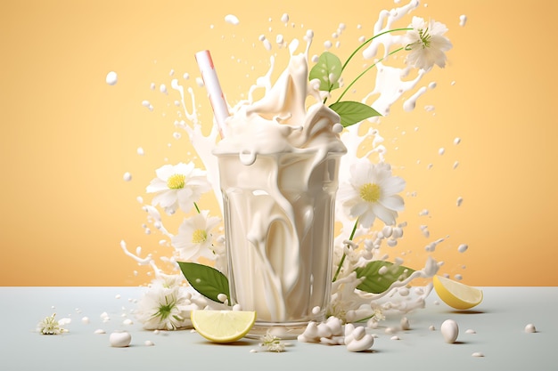 White milkshake splash