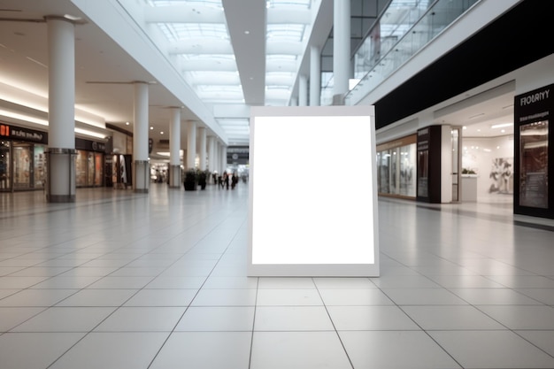 White Mockup Billboard in a HighTraffic Retail Environment