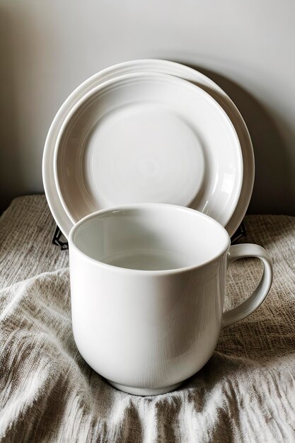 White modern dishware