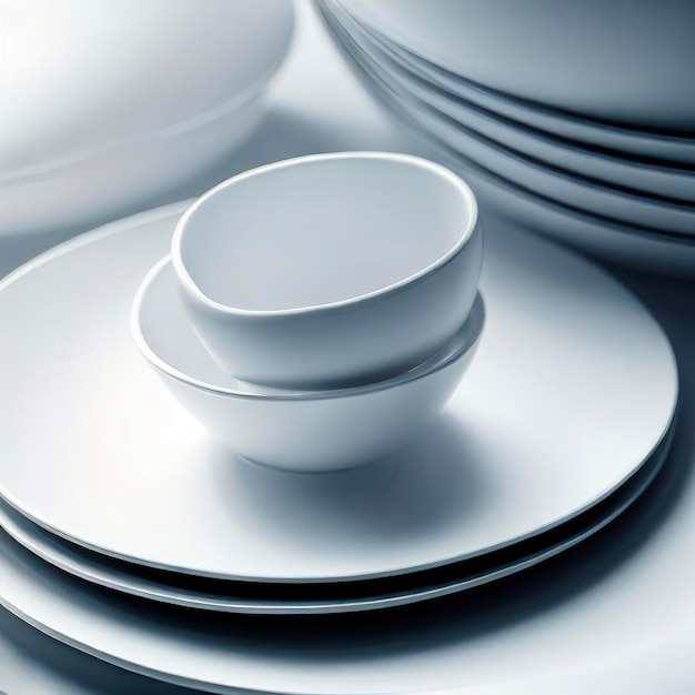 White modern dishware