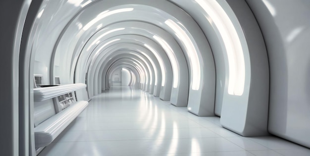 White modern futuristic corridor
