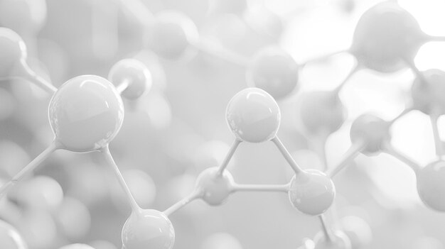 Белая молекула или атом абстрактная чистая структура