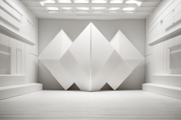 Белый монохромный геометрический фон
