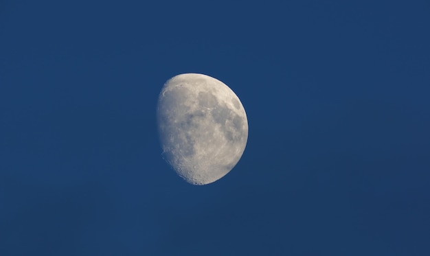 青い空と夜の白い月