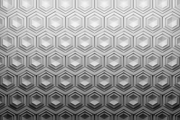 White mosaic hexagonal pattern