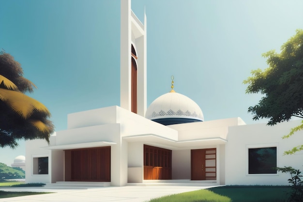 White mosque generative AI